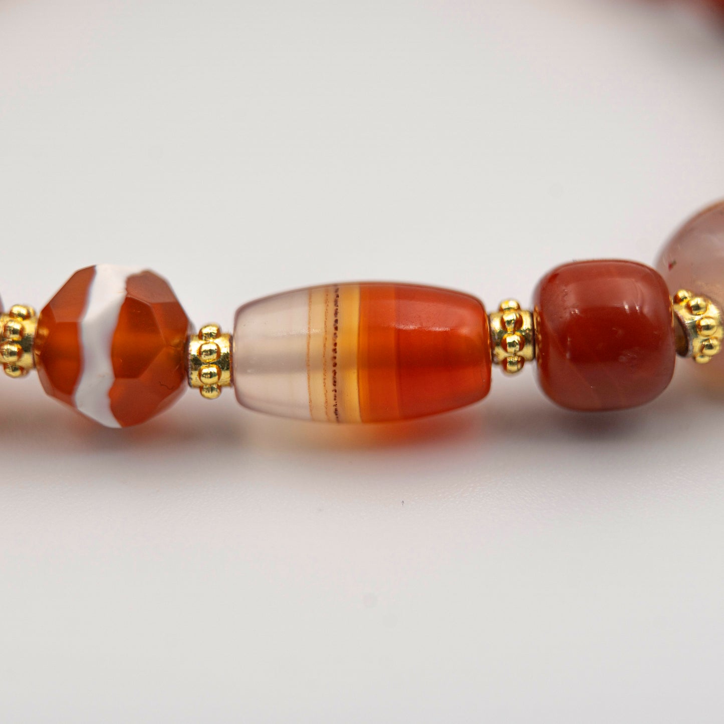 Etched Red Agate Bracelet – Ancient Talisman Energy Jewelry (Sumerian Seal Carving) - jambhala&jewelry