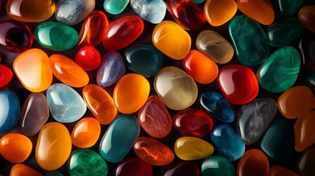 Agate beads in different tones showing how color changes visual weight