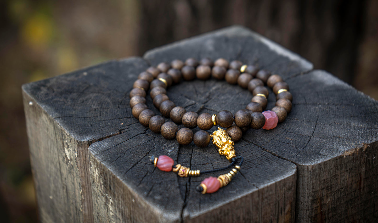 Round sandalwood bracelet jambhala＆jewelry