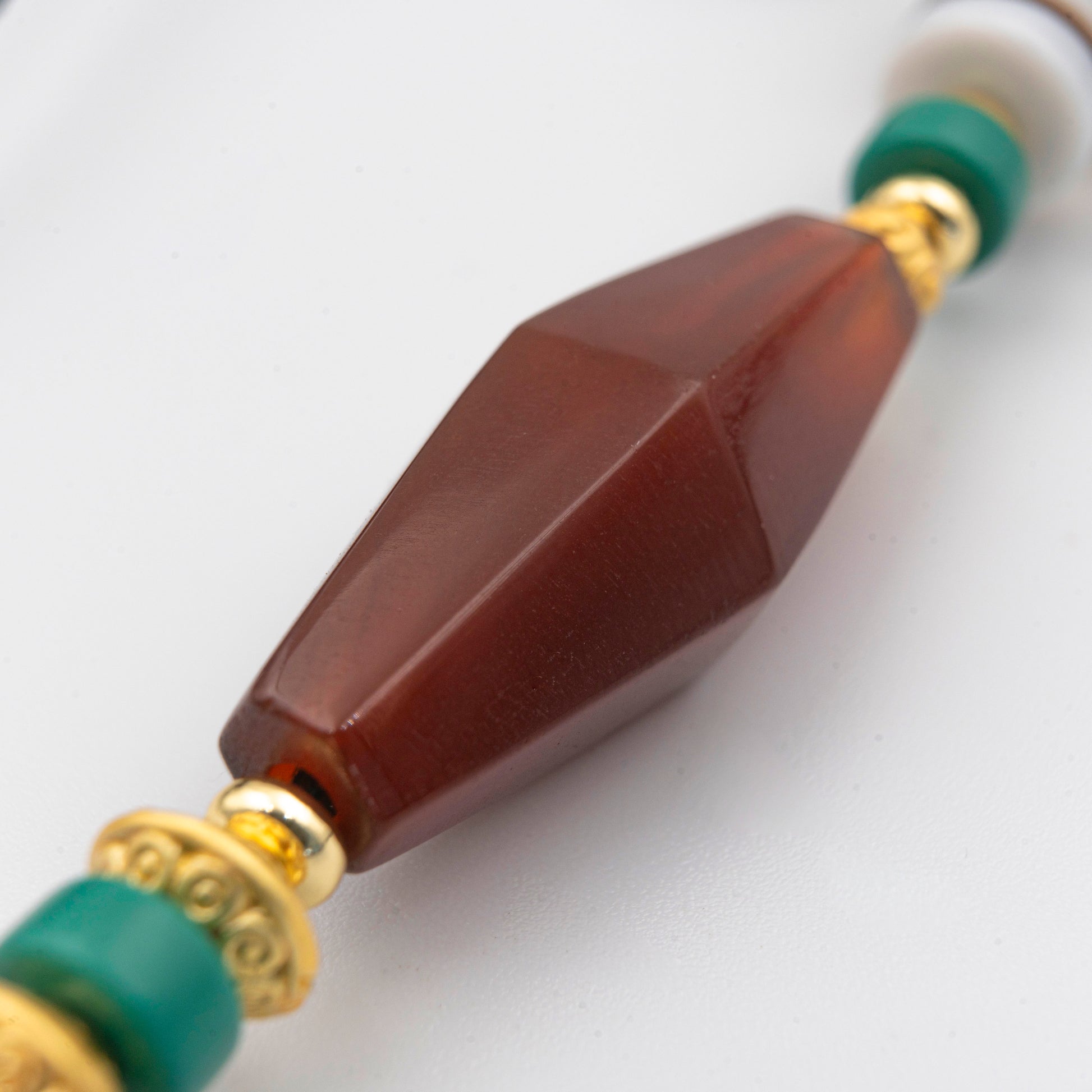 Red Agate & Turquoise Necklace – Dual Energy Balancing Jewelry (Tibetan & Native American Style) - jambhala＆jewelry