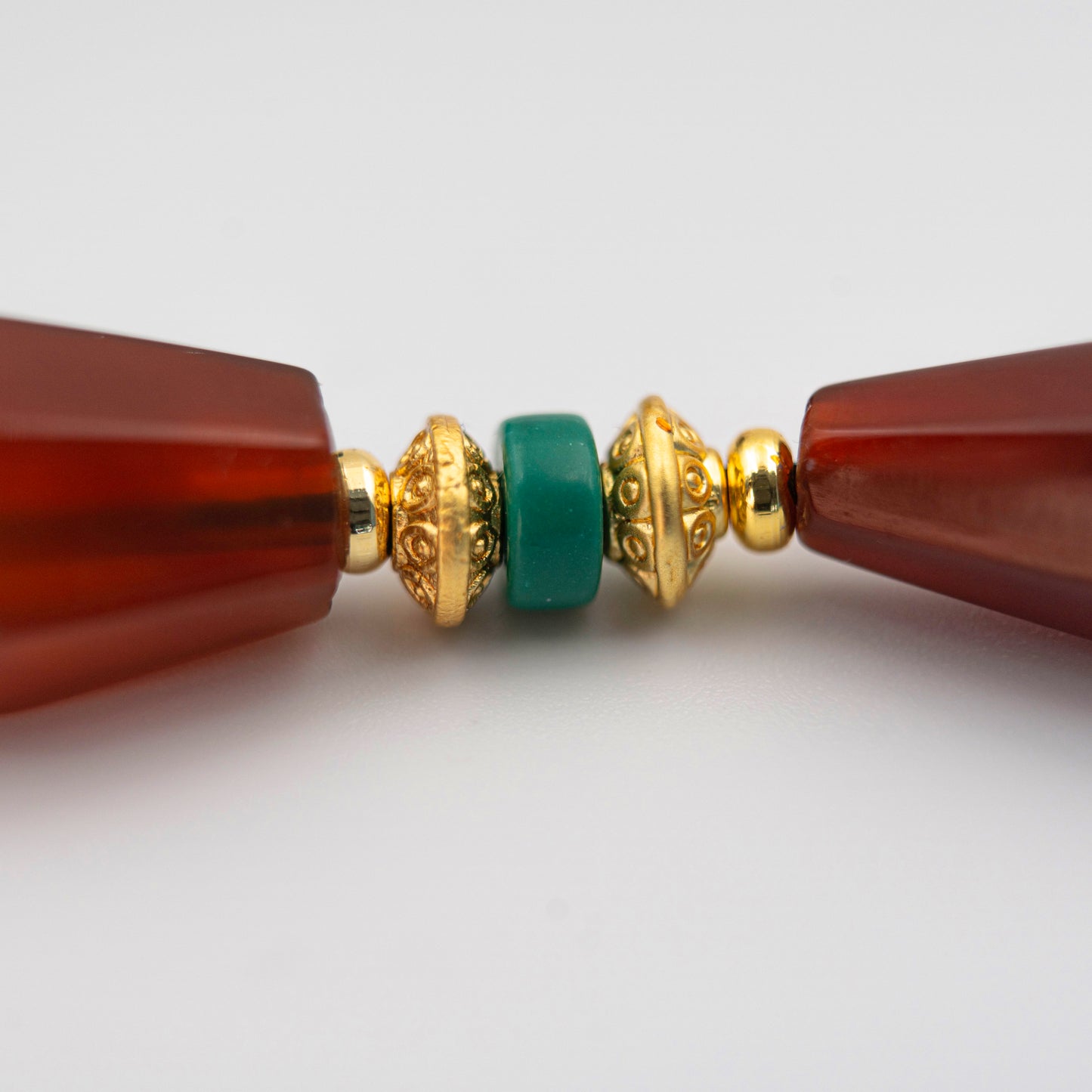 Red Agate & Turquoise Necklace – Dual Energy Balancing Jewelry (Tibetan & Native American Style) - jambhala＆jewelry