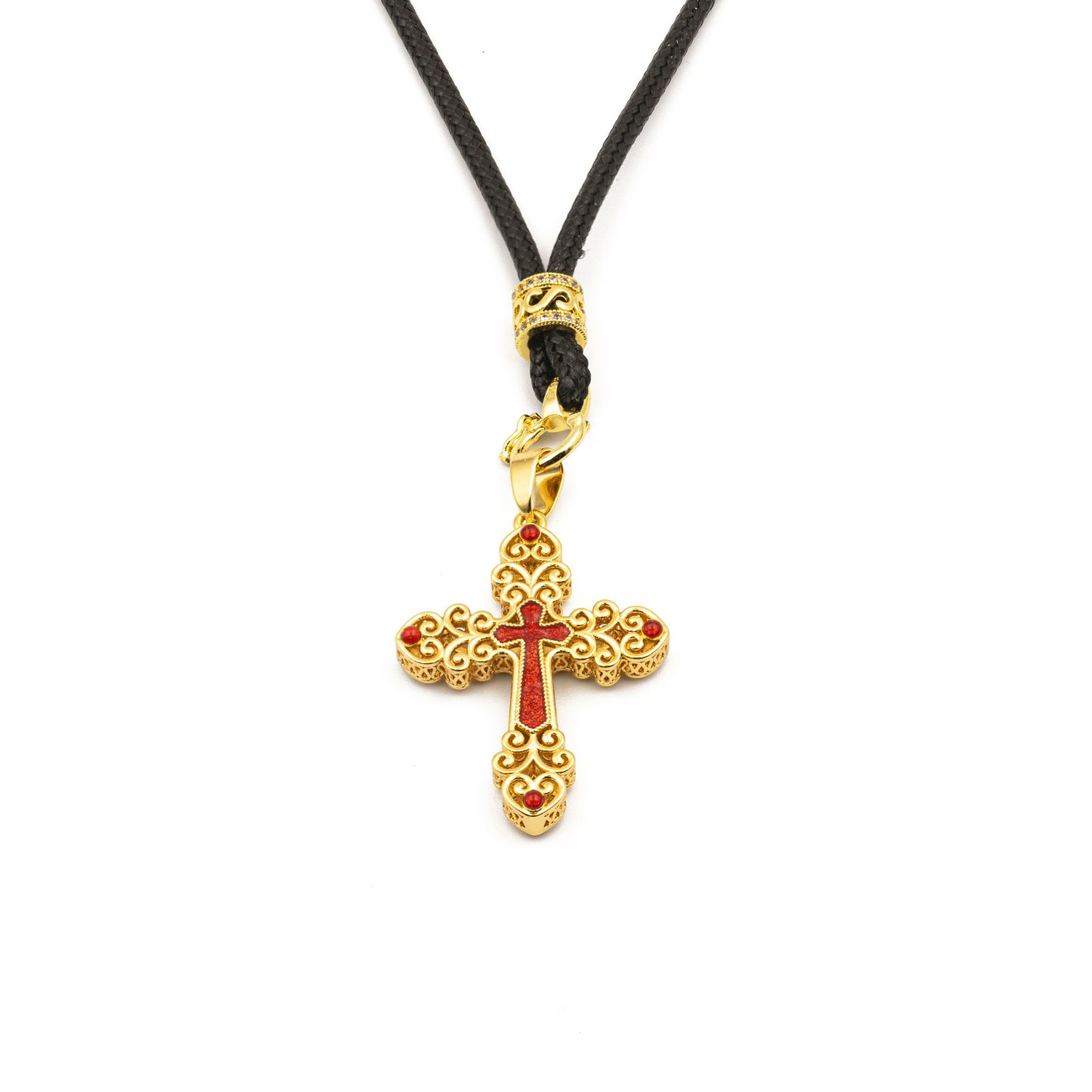 Red Crystal Cross Necklace – Energy-Charged Spiritual Protection Jewelry - jambhala＆jewelry