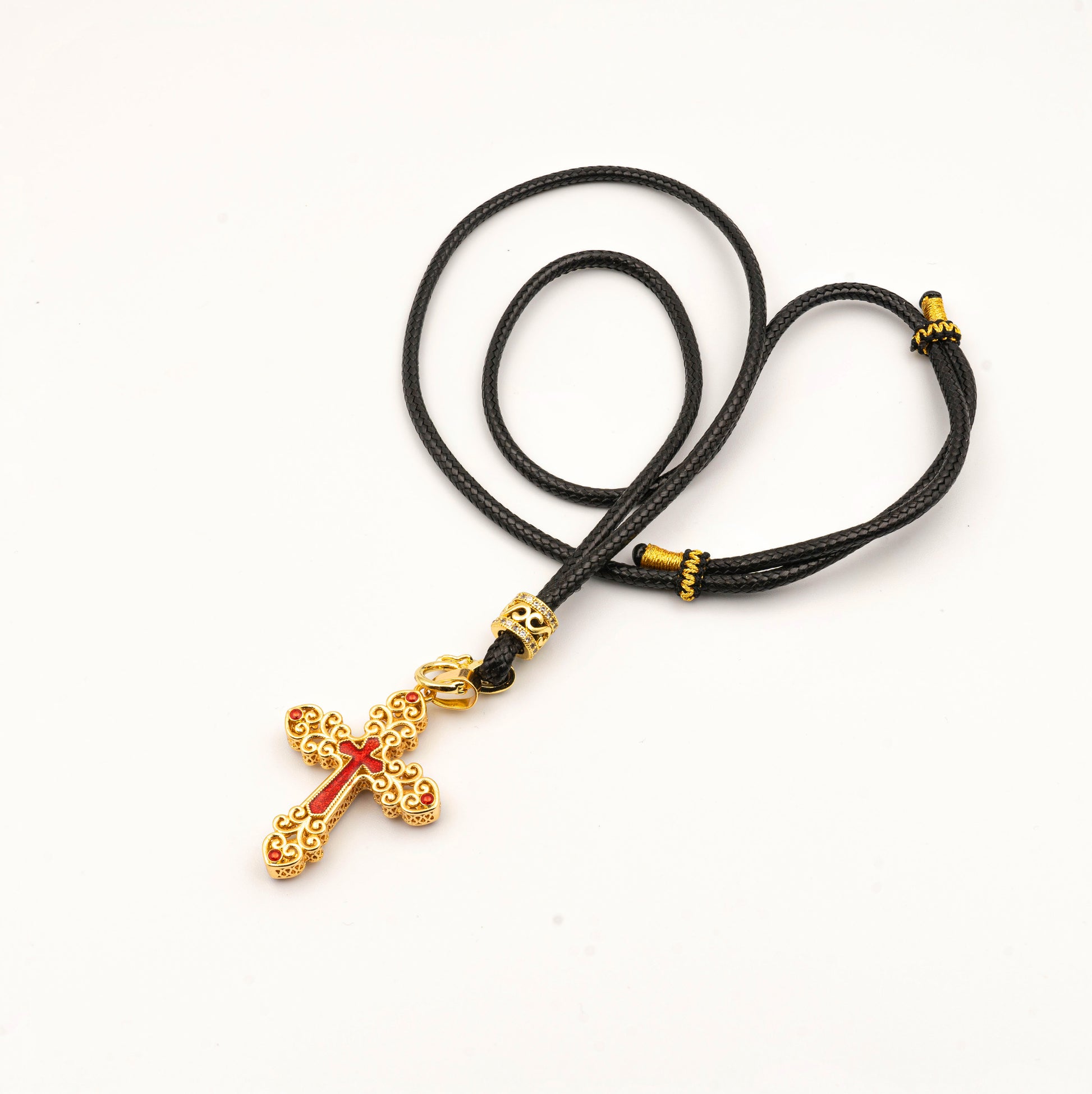 Red Crystal Cross Necklace – Energy-Charged Spiritual Protection Jewelry - jambhala＆jewelry
