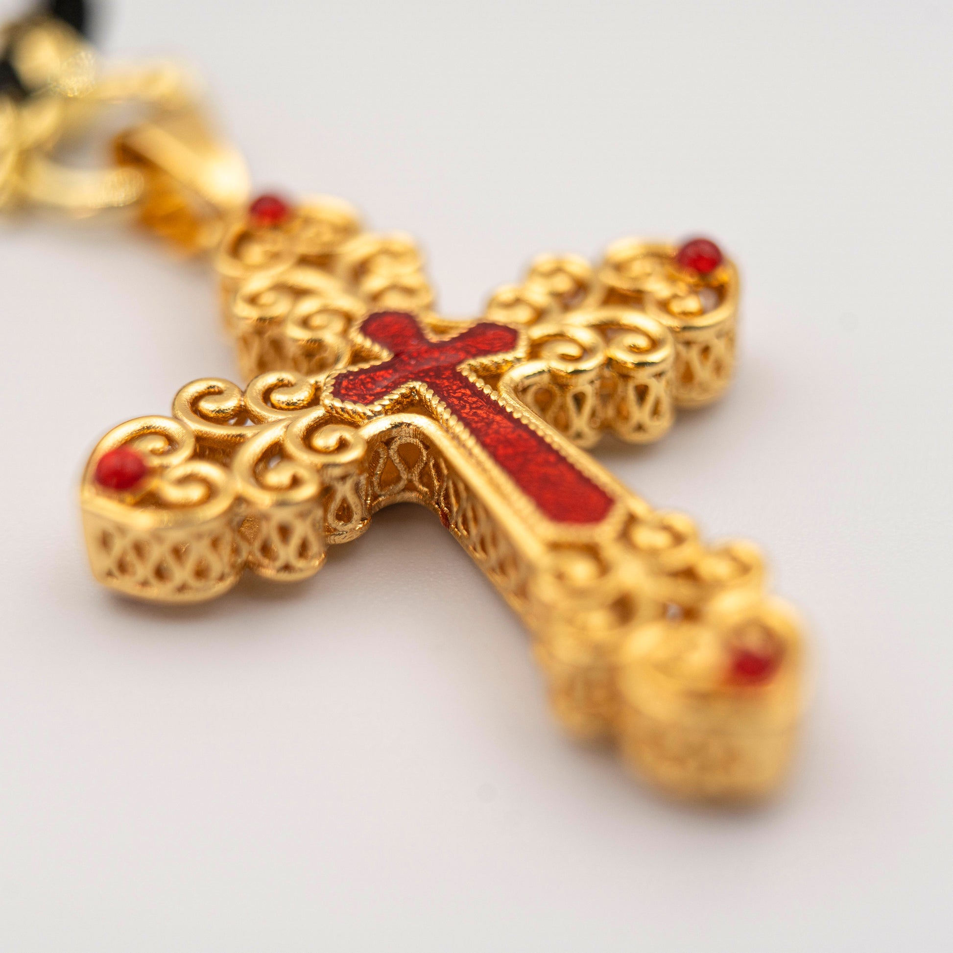 Red Crystal Cross Necklace – Energy-Charged Spiritual Protection Jewelry - jambhala＆jewelry
