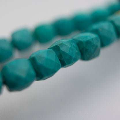 Faceted Turquoise Energy Bracelet – Sacred Geometry Jewelry for Manifestation & Focus - jambhala＆jewelry