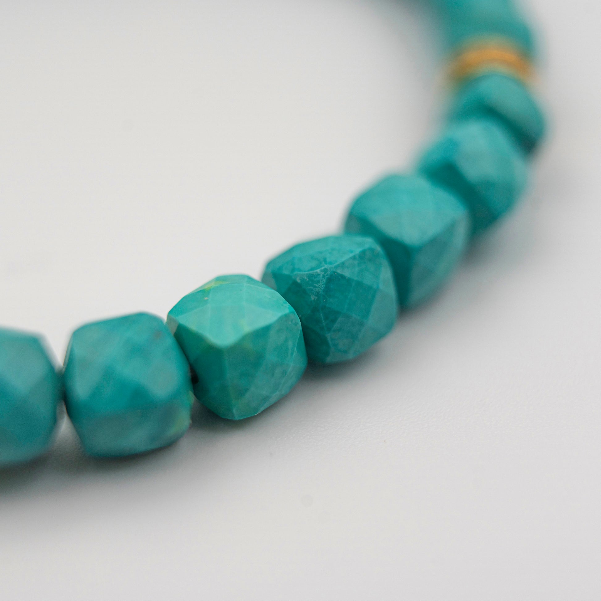 Faceted Turquoise Energy Bracelet – Sacred Geometry Jewelry for Manifestation & Focus - jambhala＆jewelry