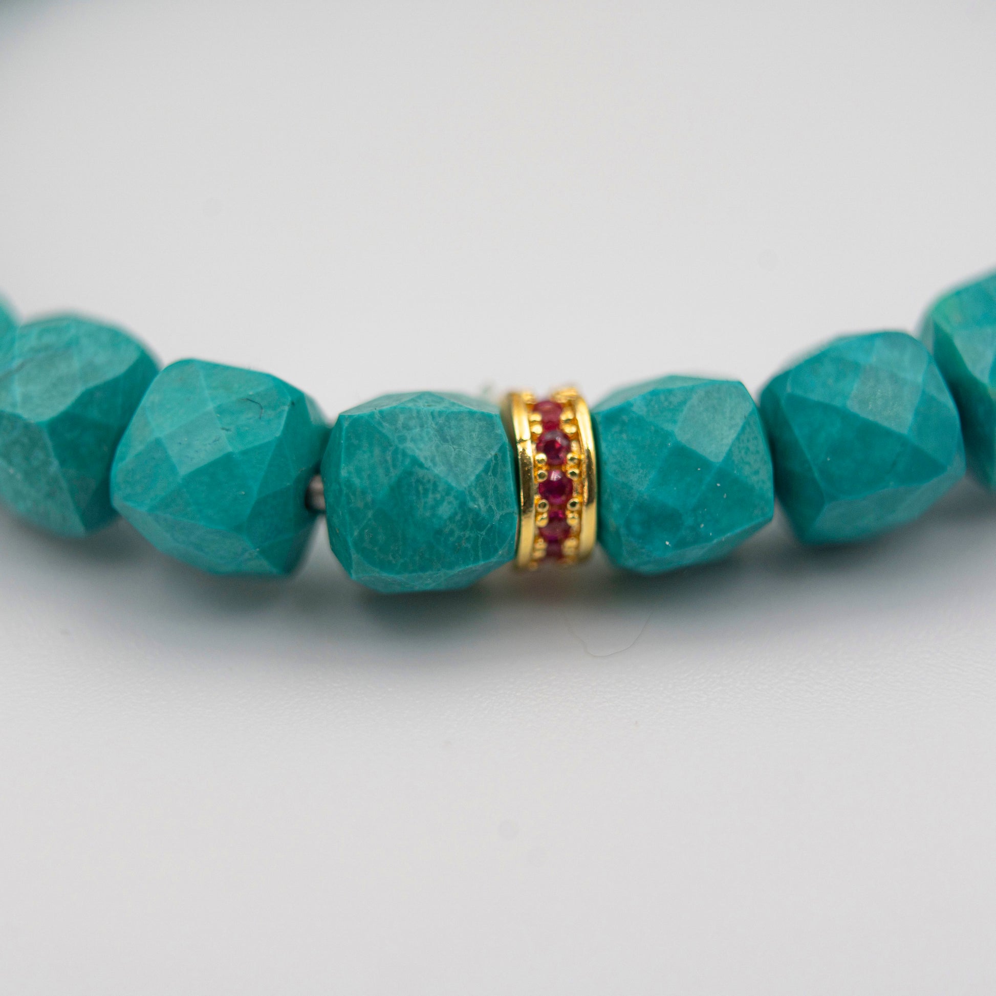 Faceted Turquoise Energy Bracelet – Sacred Geometry Jewelry for Manifestation & Focus - jambhala＆jewelry