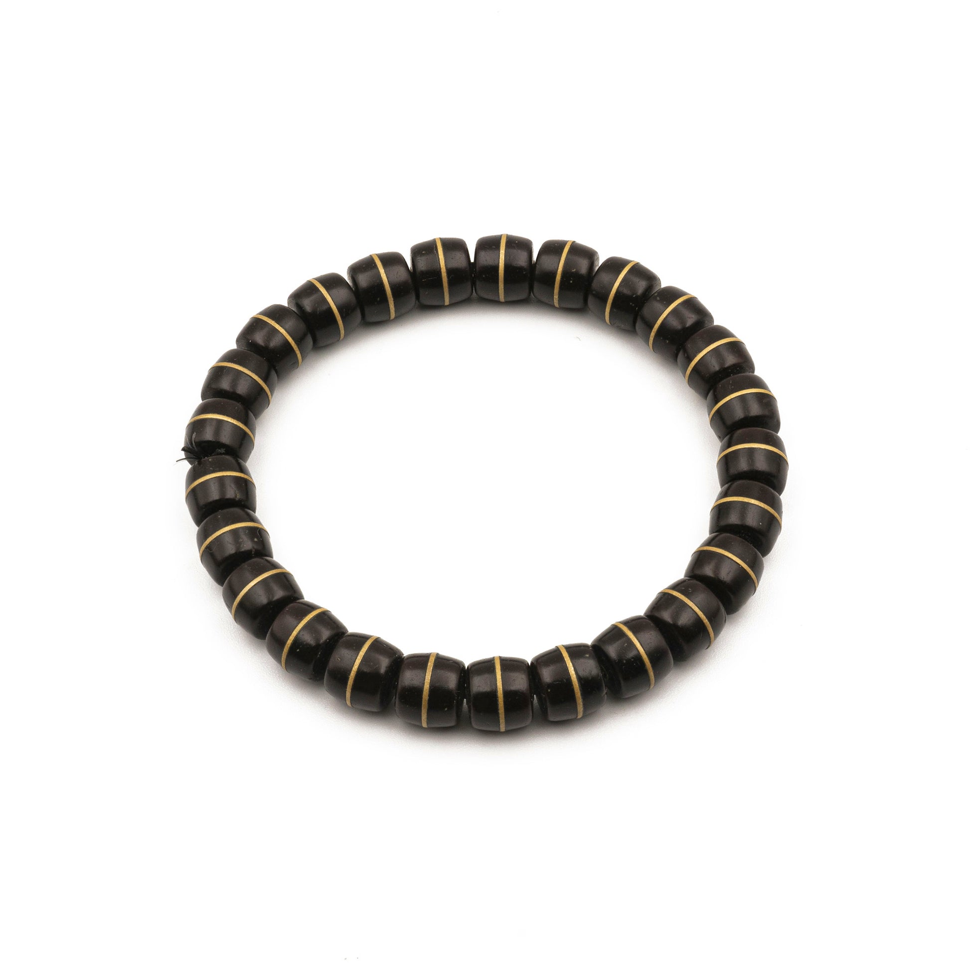 Natural Coconut Shell Bead Bracelet - Earthy Minimalist Jewelry for Grounding Energy - jambhala＆jewelry