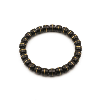 Natural Coconut Shell Bead Bracelet - Earthy Minimalist Jewelry for Grounding Energy - jambhala＆jewelry