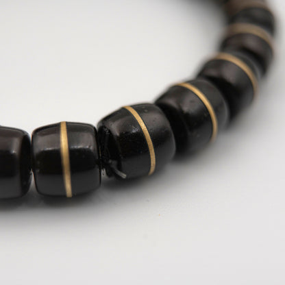Natural Coconut Shell Bead Bracelet - Earthy Minimalist Jewelry for Grounding Energy - jambhala＆jewelry