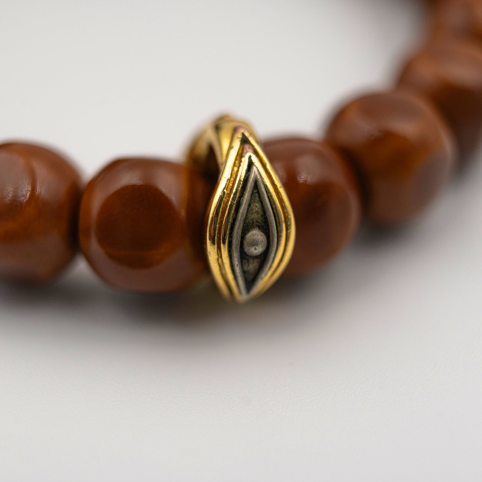 Natural Walnut Wood Grounding Bracelet - Earthy Wisdom Jewelry for Focus & Clarity - jambhala＆jewelry