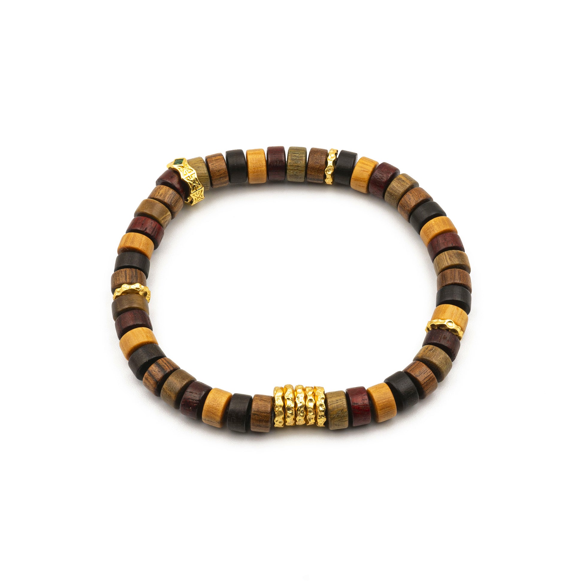 Seven-Color Sacred Wood Bracelet – Energy-Infused Spiritual Jewelry for Harmony & Vitality - jambhala＆jewelry