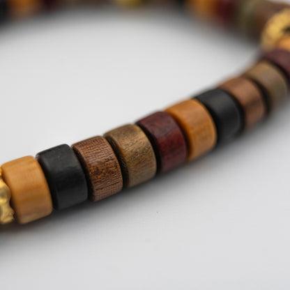 Seven-Color Sacred Wood Bracelet – Energy-Infused Spiritual Jewelry for Harmony & Vitality - jambhala＆jewelry