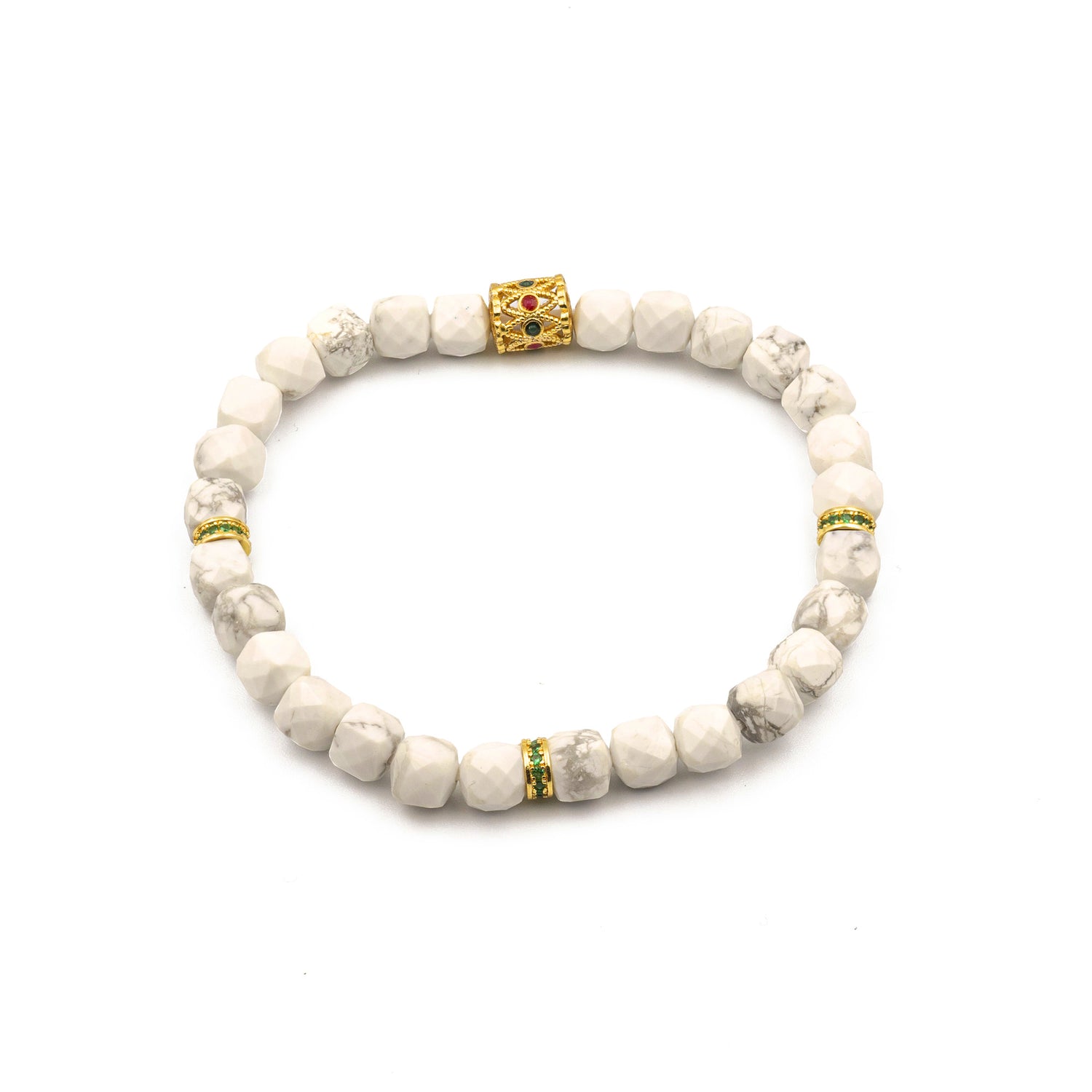 White Turquoise Spiritual Bracelet – Energy-Blessed Jewelry for Clarity & Communication - jambhala＆jewelry